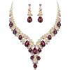 2Pcs-Deep Amethyst Color Gold-Tone