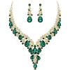 2Pcs-Green Gold-Tone