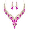 2Pcs-Hot Pink Gold-Tone