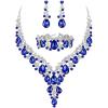 3Pcs-Blue Silver-Tone