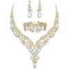 3Pcs-Clear Gold-Tone
