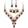 3Pcs-Deep Amethyst Color Gold-Tone