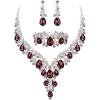 3Pcs-Deep Amethyst Color Silver-Tone