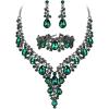 3Pcs-Emerald Color Black-Tone