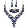 3Pcs-Sapphire Color Black-Tone