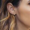 imageBriLove 14K RoseGoldPlated Hoop Earrings for Women Mom 925 Sterling Silver Six Leaves Huggie Hoops Gifts for Daily WearMothers DayValentines DayBirthdayChristmasAnniversary