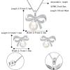 imageBriLove 925 Sterling Silver CZ Freshwater Cultured Pearl Jewelry Set for Women BowTie Pendant Stud Clear