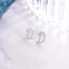 imageBriLove 925 Sterling Silver Cubic Zirconia Alphabet Initial Stud Earrings Jewelry Gifts for Women Valentines DayD