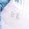 imageBriLove 925 Sterling Silver Cubic Zirconia Alphabet Initial Stud Earrings Jewelry Gifts for Women Valentines DayE