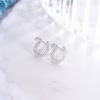 imageBriLove 925 Sterling Silver Cubic Zirconia Alphabet Initial Stud Earrings Jewelry Gifts for Women Valentines DayU