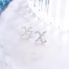 imageBriLove 925 Sterling Silver Cubic Zirconia Alphabet Initial Stud Earrings Jewelry Gifts for Women Valentines DayX