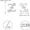 imageBriLove 925 Sterling Silver Cubic Zirconia Alphabet Initial Stud Earrings Jewelry Gifts for Women Valentines DayZ