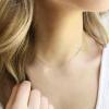 imageBriLove 925 Sterling Silver Cubic Zirconia Delicate Cross Sideways Choker Necklace for Women Clear