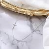 imageBriLove 925 Sterling Silver Cubic Zirconia Delicate Cross Sideways Choker Necklace for Women Clear