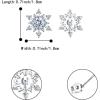 imageBriLove 925 Sterling Silver Cubic Zirconia Shining Snowflake Stud Earrings for Women Clear