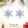 imageBriLove 925 Sterling Silver Cubic Zirconia Shining Snowflake Stud Earrings for Women Clear