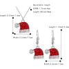 imageBriLove Christmas Hat Jewelry Set Xmax Cap Shiny Crystal Pendant Necklace Hook Dangle Earrings Costume Present for Women Ruby Color SilverTone