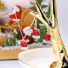 imageBriLove Christmas Hat Jewelry Set Xmax Cap Shiny Crystal Pendant Necklace Hook Dangle Earrings Costume Present for Women Ruby Color SilverTone