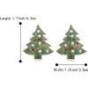 imageBriLove Christmas Tree Sparkling Crystal Simulated Pearl Earrings for Women Party Holiday Multicolor GoldTone
