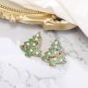 imageBriLove Christmas Tree Sparkling Crystal Simulated Pearl Earrings for Women Party Holiday Multicolor GoldTone