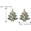 imageBriLove Gorgeous Stunning Christmas Tree Earrings Layer Emerald Cut Teardrop Marquise Rhinestone Crystal Cluster Star Dangle Earring for Women Party HolidayRed GoldTone