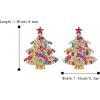 imageBriLove Gorgeous Stunning Christmas Tree Earrings Layer Emerald Cut Teardrop Marquise Rhinestone Crystal Cluster Star Dangle Earring for Women Party HolidayMulticolor GoldTone