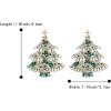 imageBriLove Gorgeous Stunning Christmas Tree Earrings Layer Emerald Cut Teardrop Marquise Rhinestone Crystal Cluster Star Dangle Earring for Women Party HolidayGreen GoldTone