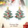 imageBriLove Gorgeous Stunning Christmas Tree Earrings Layer Emerald Cut Teardrop Marquise Rhinestone Crystal Cluster Star Dangle Earring for Women Party HolidayRed GoldTone
