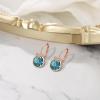 imageBriLove Gorgeous Stunning Cubic Zirconia VShaped Circle Crystal Dangle Earrings Gift for Women Valentines DayMothers DayBirthdayAnniversaryBlue Topaz RoseGoldTone