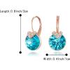 imageBriLove Gorgeous Stunning Cubic Zirconia VShaped Circle Crystal Dangle Earrings Gift for Women Valentines DayMothers DayBirthdayAnniversaryBlue Topaz RoseGoldTone