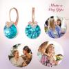 imageBriLove Gorgeous Stunning Cubic Zirconia VShaped Circle Crystal Dangle Earrings Gift for Women Valentines DayMothers DayBirthdayAnniversaryBlue Topaz RoseGoldTone