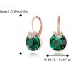 imageBriLove Gorgeous Stunning Cubic Zirconia VShaped Circle Crystal Dangle Earrings Gift for Women Valentines DayMothers DayBirthdayAnniversaryEmerald Color RoseGoldTone