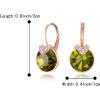 imageBriLove Gorgeous Stunning Cubic Zirconia VShaped Circle Crystal Dangle Earrings Gift for Women Valentines DayMothers DayBirthdayAnniversaryOlive Green RoseGoldTone