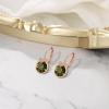 imageBriLove Gorgeous Stunning Cubic Zirconia VShaped Circle Crystal Dangle Earrings Gift for Women Valentines DayMothers DayBirthdayAnniversaryOlive Green RoseGoldTone