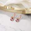 imageBriLove Gorgeous Stunning Cubic Zirconia VShaped Circle Crystal Dangle Earrings Gift for Women Valentines DayMothers DayBirthdayAnniversaryPink RoseGoldTone