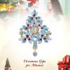 imageBriLove Merry Christmas Tree Brooch Xmas Leaf Flower Rhinestone Heart Decorative Gift for Women Party Prom