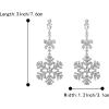 imageBriLove Snowflake Earring for Women Sparkle Winter Party Flower Crystal Bow Teardrop Pierced Dangle Earrings ChristmasClear SilverTone