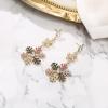 imageBriLove Snowflake Earring for Women Sparkle Winter Party Flower Crystal Bow Teardrop Pierced Dangle Earrings ChristmasMulticolor GoldTone