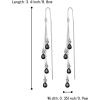 imageBriLove Sparkly Bling Rhinestone Teardrop Dangling Drop Hook Earrings for Women Prom Party Jewelry GiftsBlack SilverTone