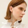 imageBriLove Sparkly Bling Rhinestone Teardrop Dangling Drop Hook Earrings for Women Prom Party Jewelry GiftsBlue Zircon GoldTone