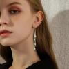 imageBriLove Sparkly Bling Rhinestone Teardrop Dangling Drop Hook Earrings for Women Prom Party Jewelry GiftsEmerald Color GoldTone