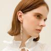 imageBriLove Sparkly Bling Rhinestone Teardrop Dangling Drop Hook Earrings for Women Prom Party Jewelry GiftsPink GoldTone