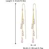 imageBriLove Sparkly Bling Rhinestone Teardrop Dangling Drop Hook Earrings for Women Prom Party Jewelry GiftsPink GoldTone
