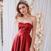 imageBriLove Sparkly Elegant Rhinestone Teardrop Necklace Bracelet Earrings Jewelry Set for Women Prom Dress Ruby Color GoldTone