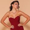 imageBriLove Sparkly Elegant Rhinestone Teardrop Necklace Bracelet Earrings Jewelry Set for Women Prom Dress Ruby Color GoldTone