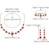 imageBriLove Sparkly Elegant Rhinestone Teardrop Necklace Bracelet Earrings Jewelry Set for Women Prom Dress Ruby Color GoldTone