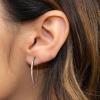 imageBriLove Tiny Pull Through Earrings Small Threader 925 Sterling Silver Hypoallergenic Minimalist Drop for Women Trendy Everyday WearClear