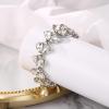 imageBriLove Wedding Bridal Crystal Rhinestone Multi Teardrop Bracelet for Women Party PromClear SilverTone