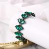 imageBriLove Wedding Bridal Crystal Rhinestone Multi Teardrop Bracelet for Women Party PromEmerald Color BlackTone