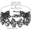 imageBriLove Wedding Bridal Crystal Rhinestone Multi Teardrop Bracelet for Women Party PromGrey BlackTone